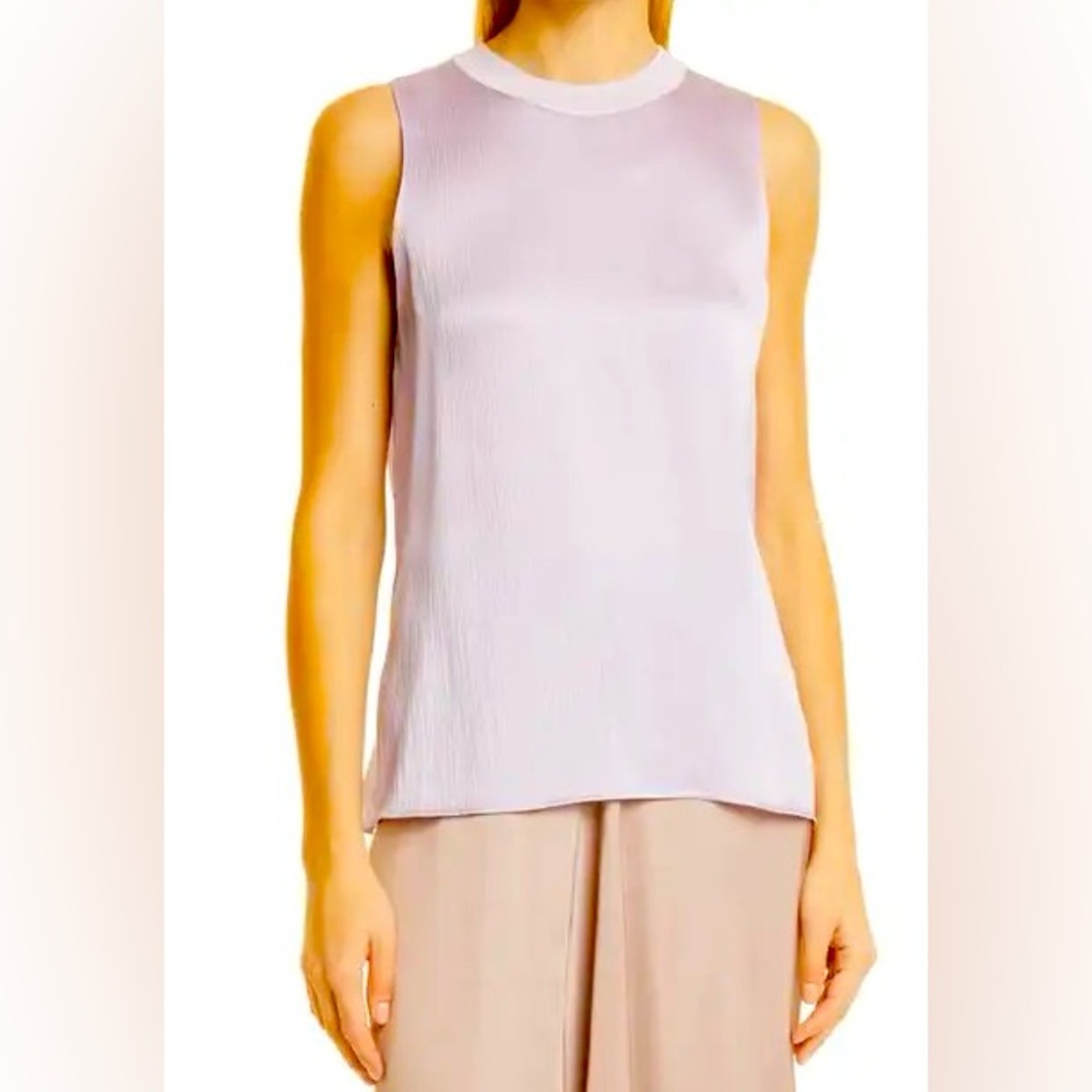 Vince Ribbed Silk Tank Top